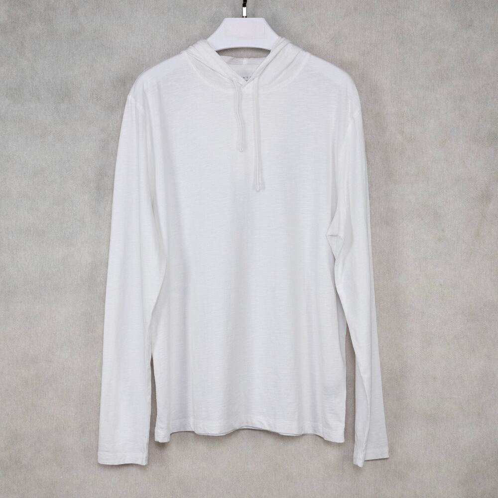 The Men's Store Cotton Slub Hoodie White Size XXL